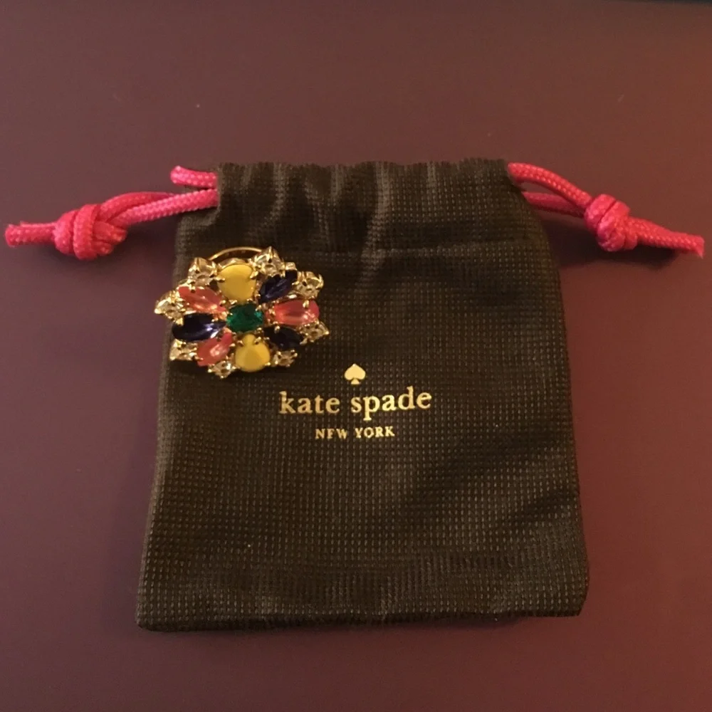 KATE SPADE NY RARE KALEIDOSCOPE FLORAL JEWEL RING - Picture 1 of 4